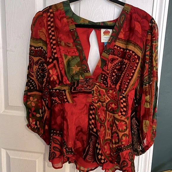 NWT Farm Rio for Anthropologie Blouse SZ XL *Sold Out* - Picture 4 of 7